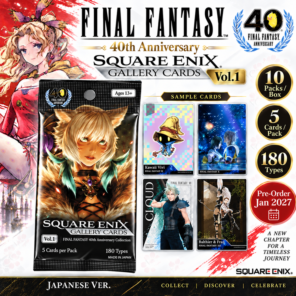 PRE ORDER   BOX Square Enix Gallery Cards Vol.1 Final Fantasy 40th Anniversary Collection  JAP