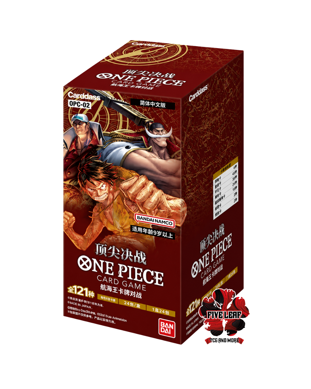 Box One Piece OP-02 opc-02  PARAMOUNT WAR - Cinese semplificato